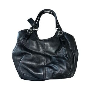 Vintage Coach Madison Abigail Black Pebbled Leather Hobo Tote Bag 14x9.5x6